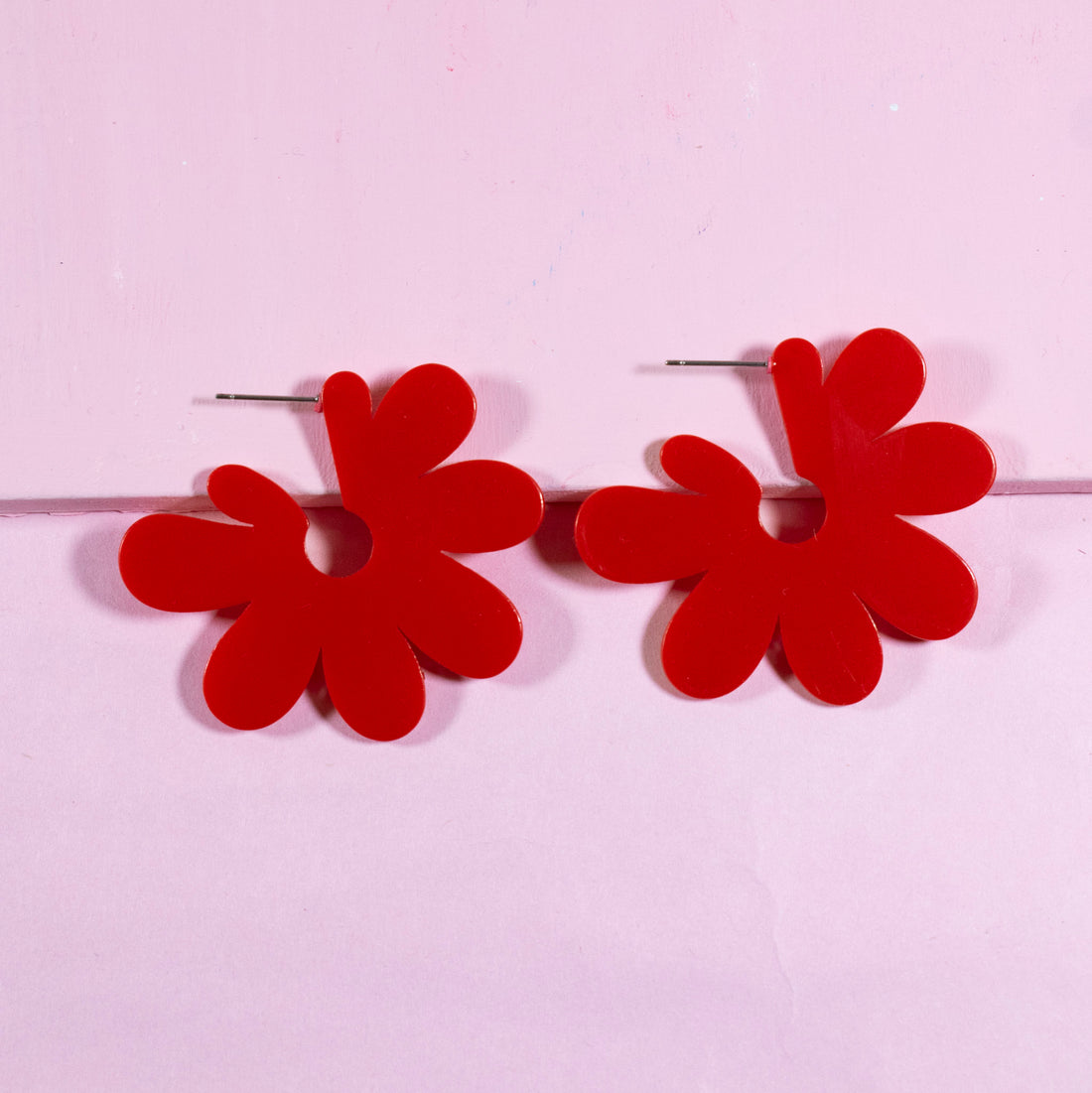 ¡NEW! Aretes Flor Rojo