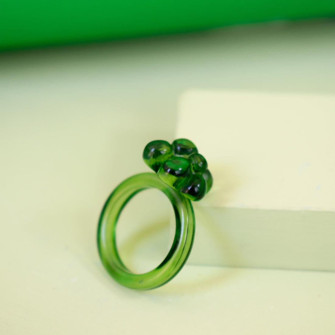 Anillo Flor Verde