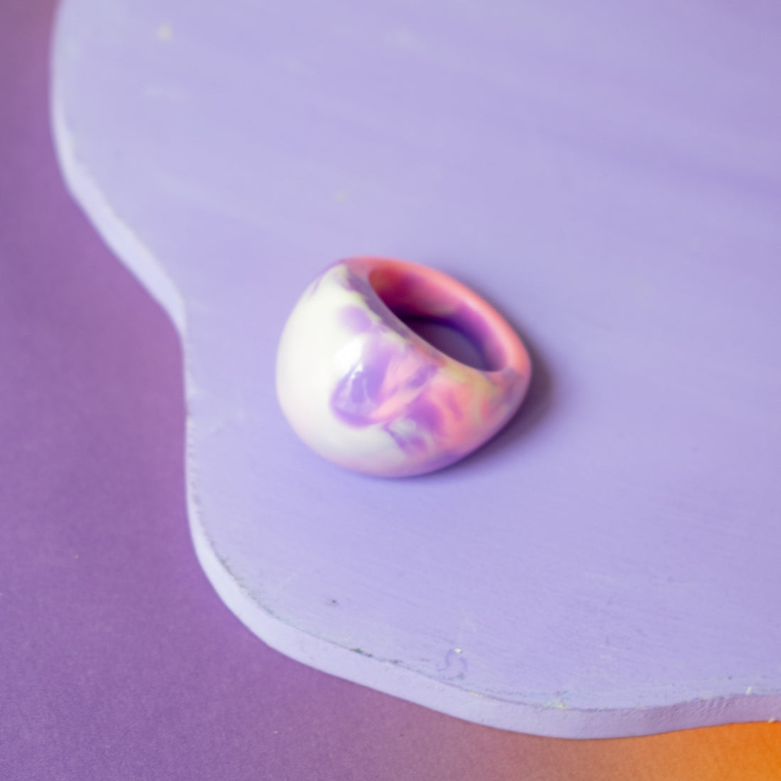 ¡NEW! Anillo Prisma Mora/rosa - Talla única 9