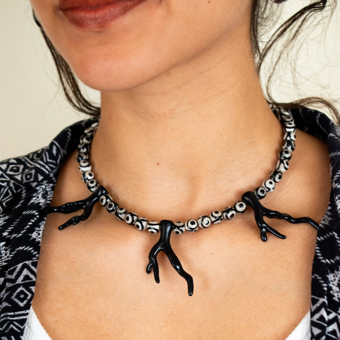 Collar cuentas de Agata Tres Ojos
